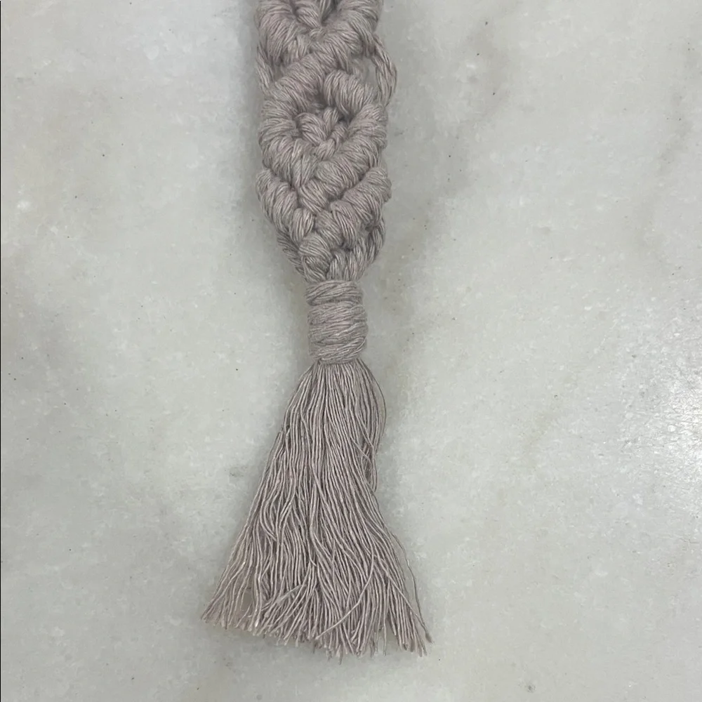 Chic Gray Macrame Keychain